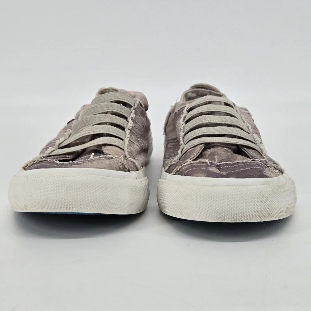 Blowfish Malibu Marley Grey Camo Distressed Slip On Sneaker Canvas Shoes 7